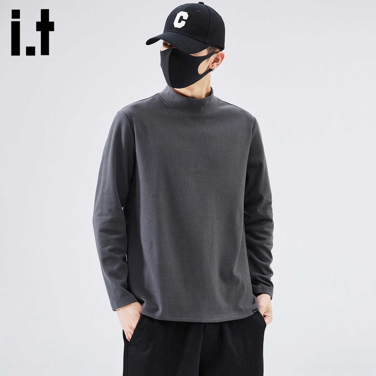 it :5cm/FIVECM春秋季男士内搭加厚保暖半高领长袖T恤圆领上衣潮,男装,T恤,淘宝优惠券,粉丝福利购,淘宝优惠卷