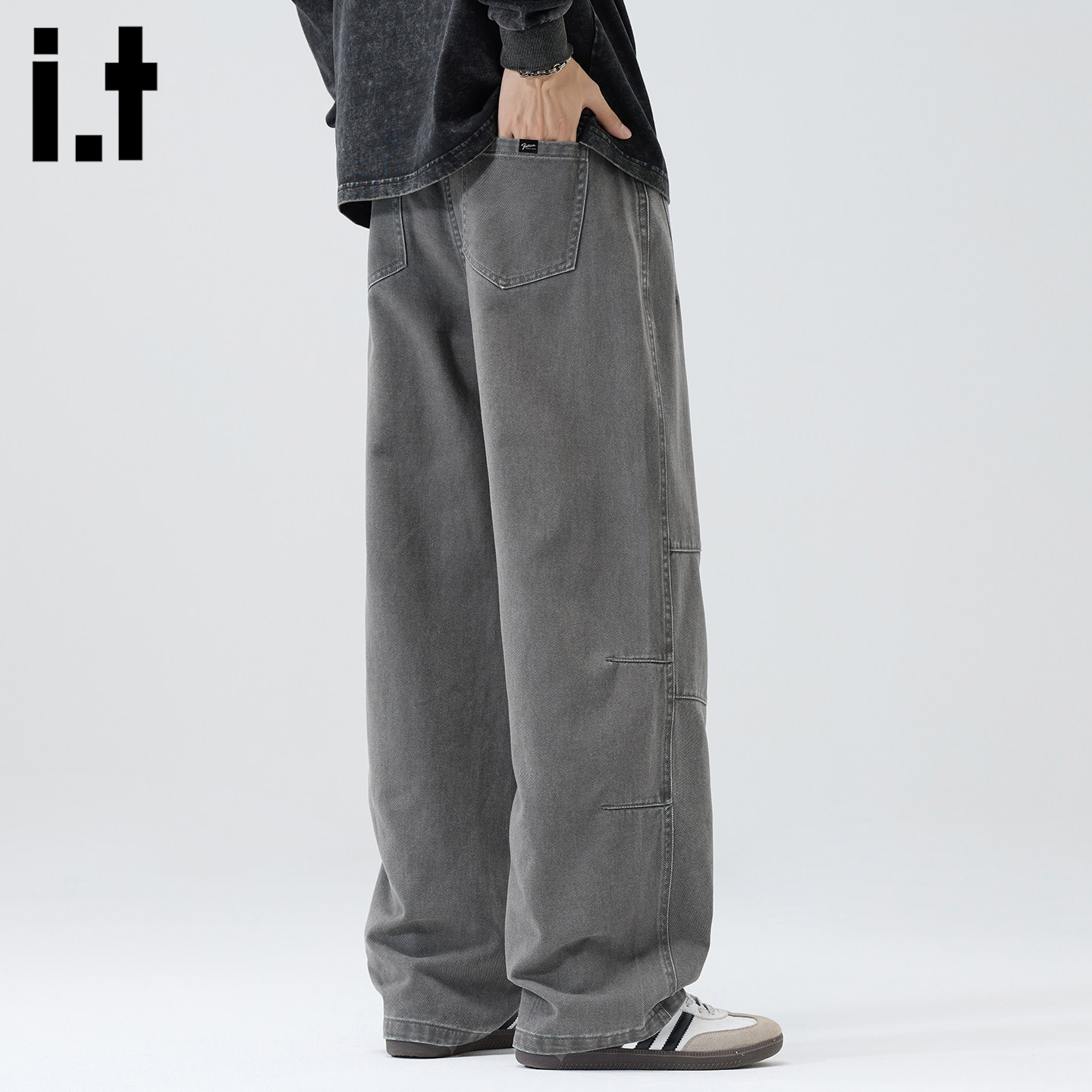 it :5cm/FIVECM纯棉直筒工装裤男2026新款宽松阔腿休闲长裤弯刀裤,男装,休闲裤,淘宝优惠券,粉丝福利购,淘宝优惠卷