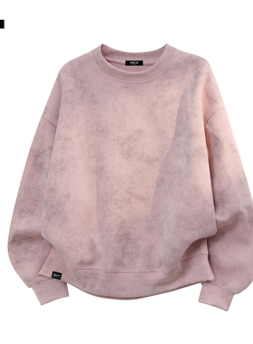 it :5cm/FIVECM粉色晕染加绒加厚卫衣男女2025秋冬情侣款宽松上衣
