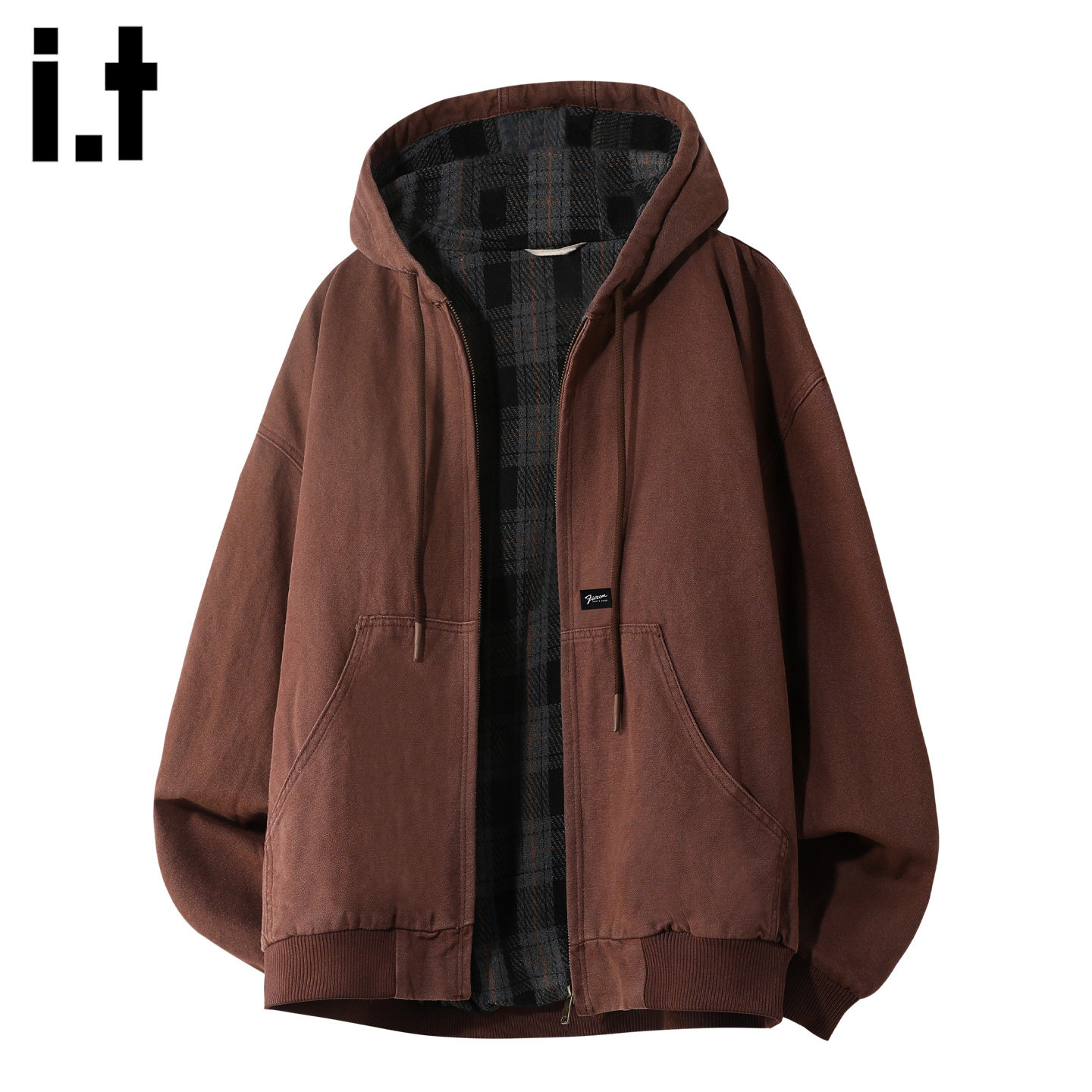 it :5cm/FIVECM复古连帽夹克外套男款2025冬季宽松百搭高级感外衣