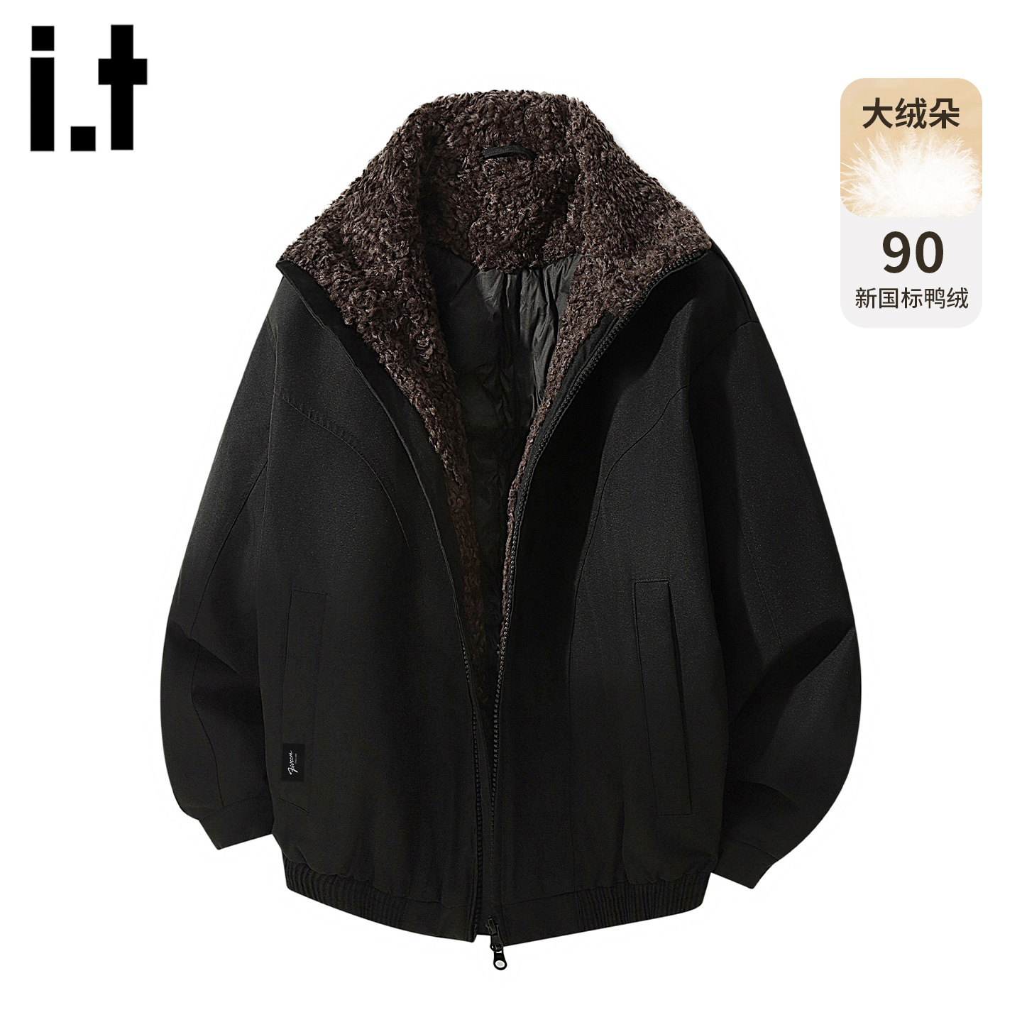 it时尚毛领羽绒服男士保暖外套