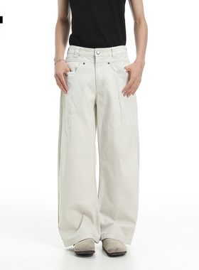 it :5cm/FIVECM美式阔腿休闲裤男女款2025夏季高腰宽松直筒工装裤