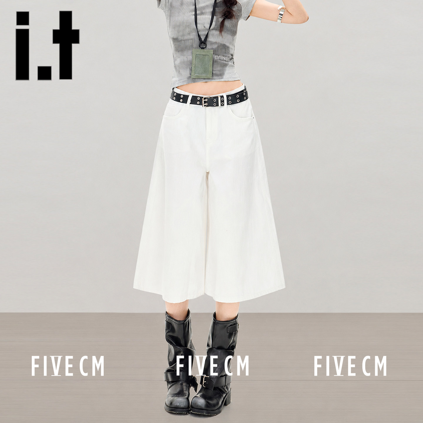itFIVECM夏季美式牛仔七分中裤