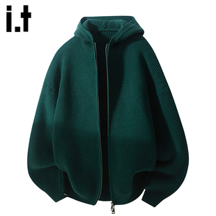 5cm 宽松针织外套帽衫 FIVECM高级感开衫 2025秋冬新款 毛衣男士