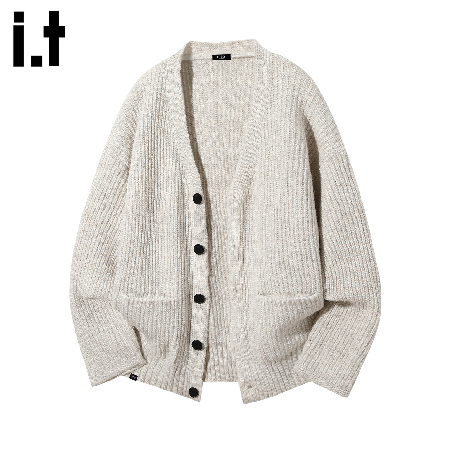 it :5cm/FIVECM简约纽扣开衫毛衣男2025秋冬季休闲宽松外套针织衫