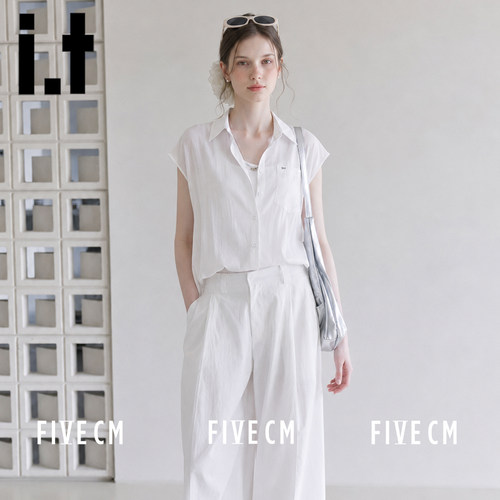 itFIVECM韩系天丝假两件上衣