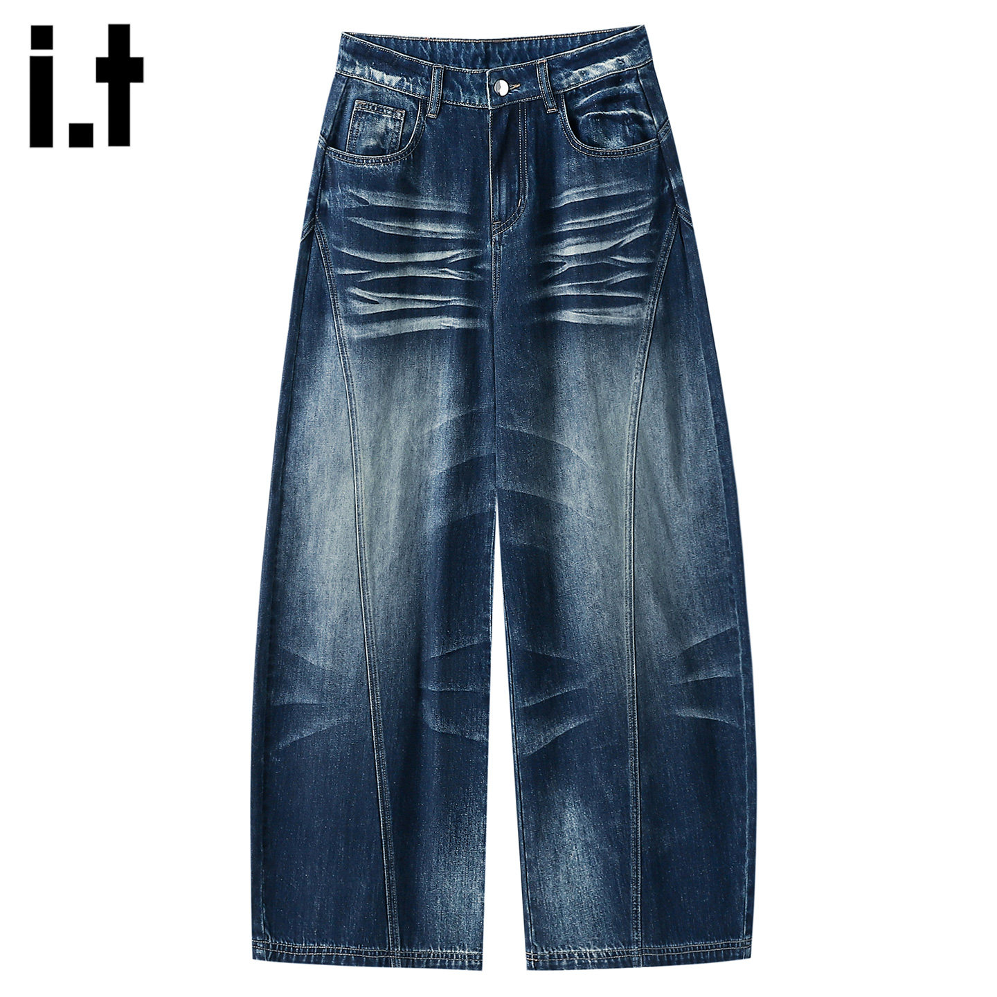 it :5cm/FIVECM美式复古微喇叭牛仔阔腿裤男女百搭高腰显瘦拖地裤