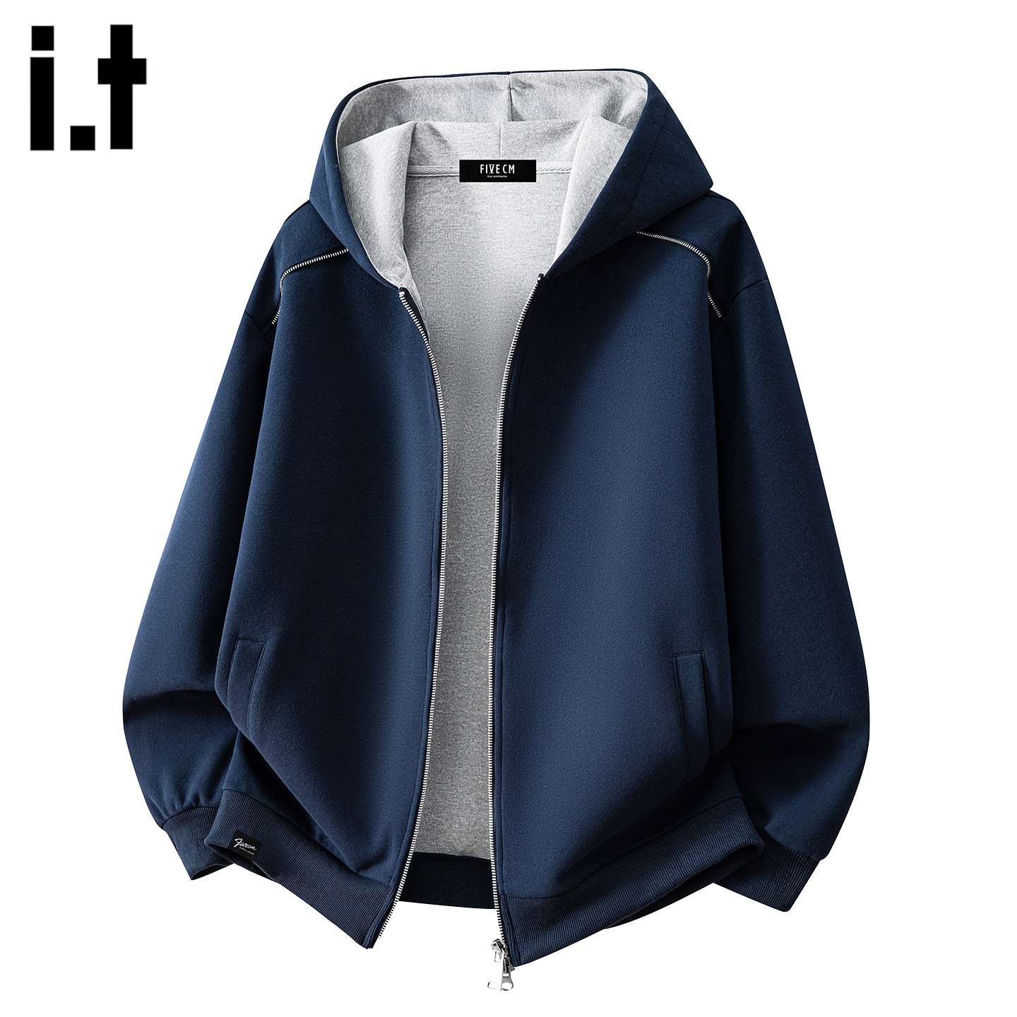 it :5cm/FIVECM青年拉链连帽开衫男士卫衣2026春夏季男款长袖外套