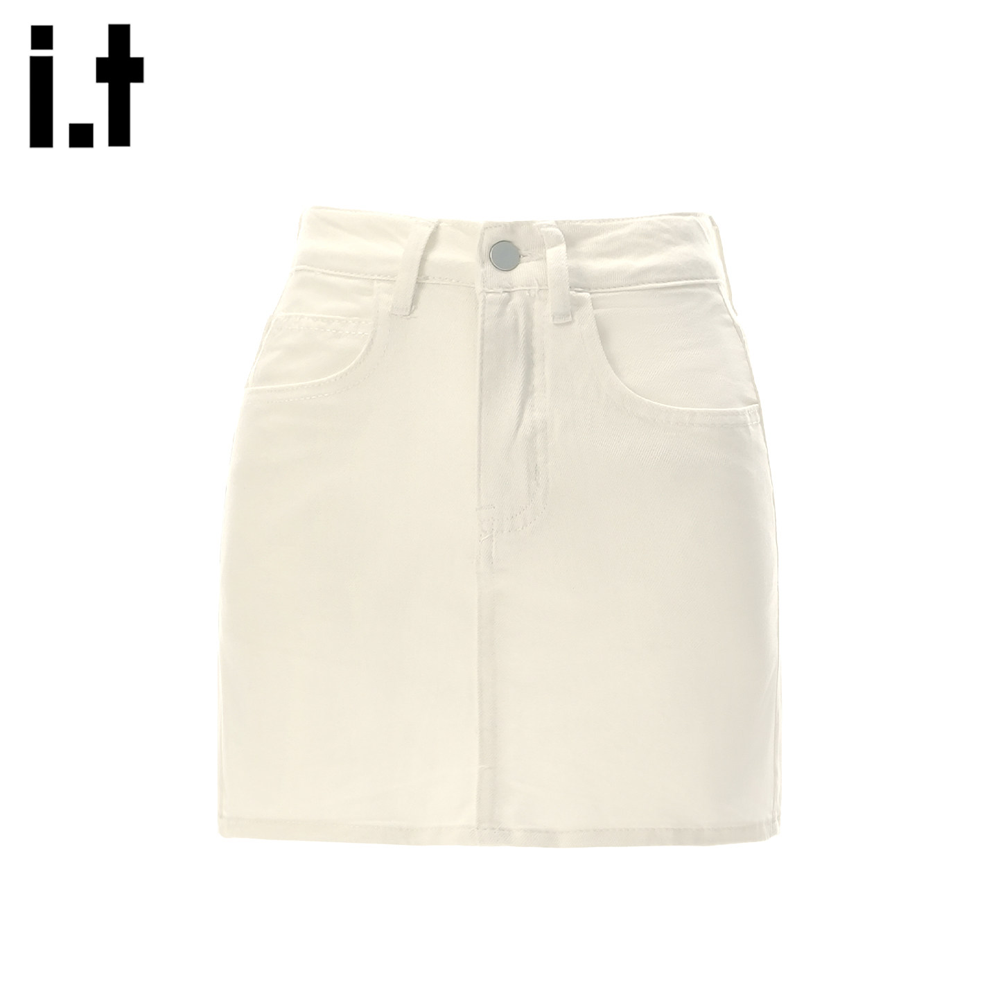 it :5cm/FIVECM杏色牛仔包臀裙短款半身裙女2026春夏修身显瘦短裙