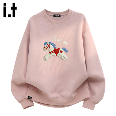 it5cm潮牌卡通印花圆领卫衣马年