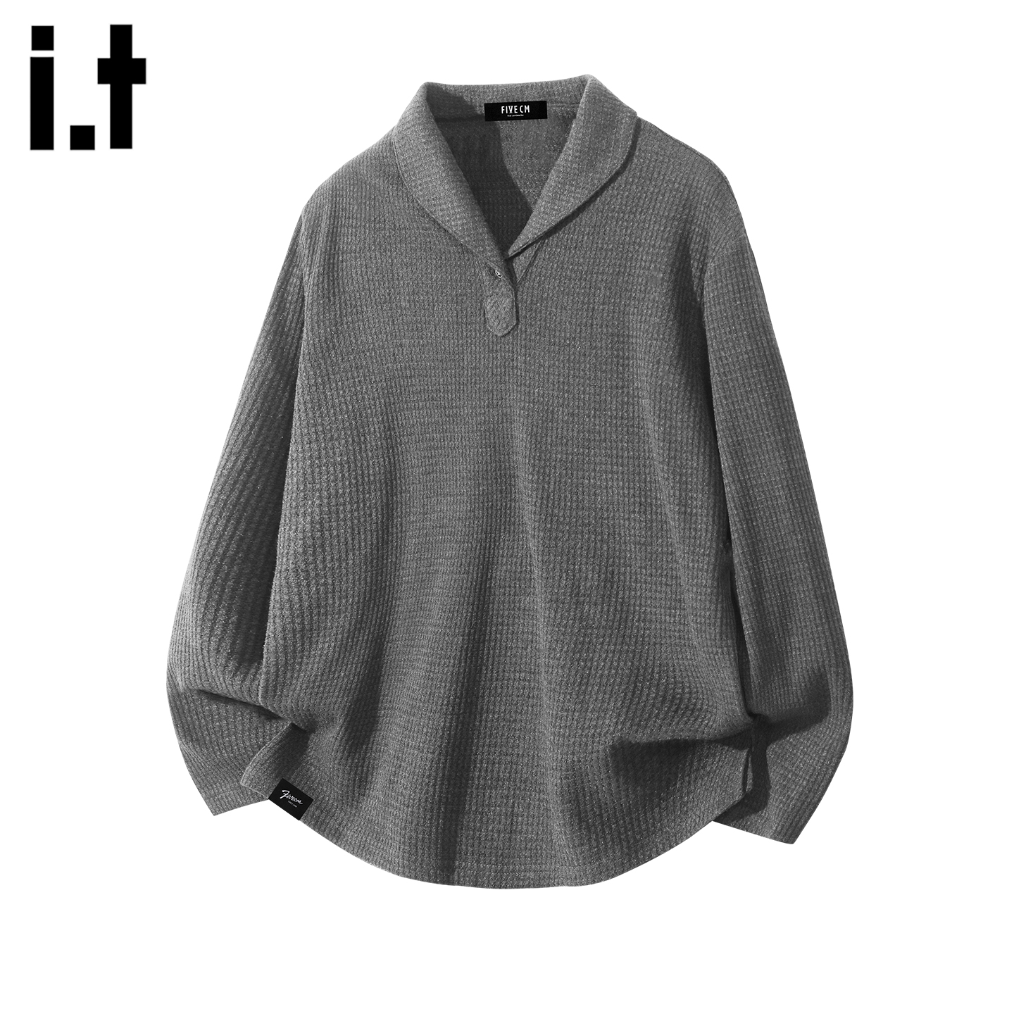 潮牌复古设计感翻领卫衣套头