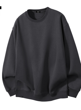 it :5cm/FIVECM黑色圆领套头卫衣男士2025秋冬季打底宽松慵懒上衣