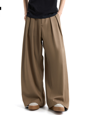 it :5cm/FIVECM褶皱垂感西装裤休闲阔腿裤男女款2025秋季宽松长裤