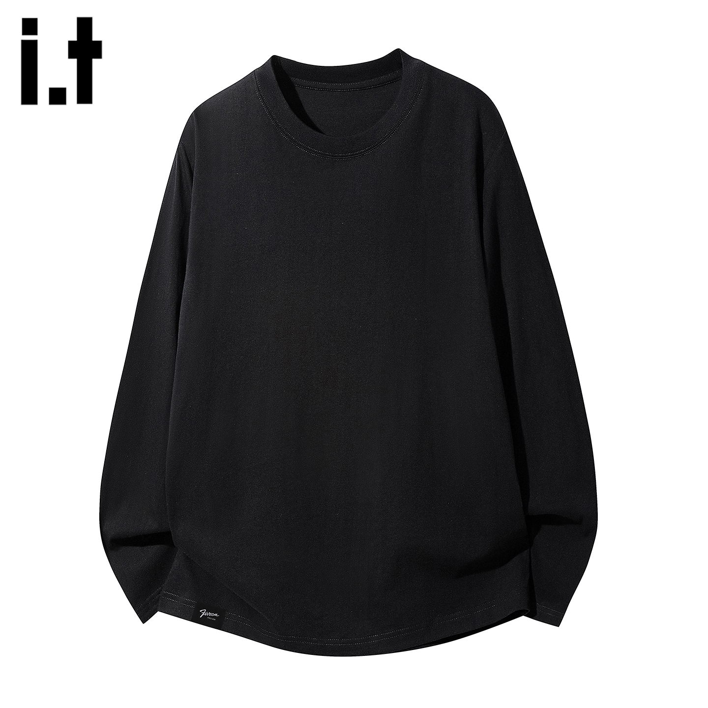 IT5cm纯色简约圆领长袖T恤