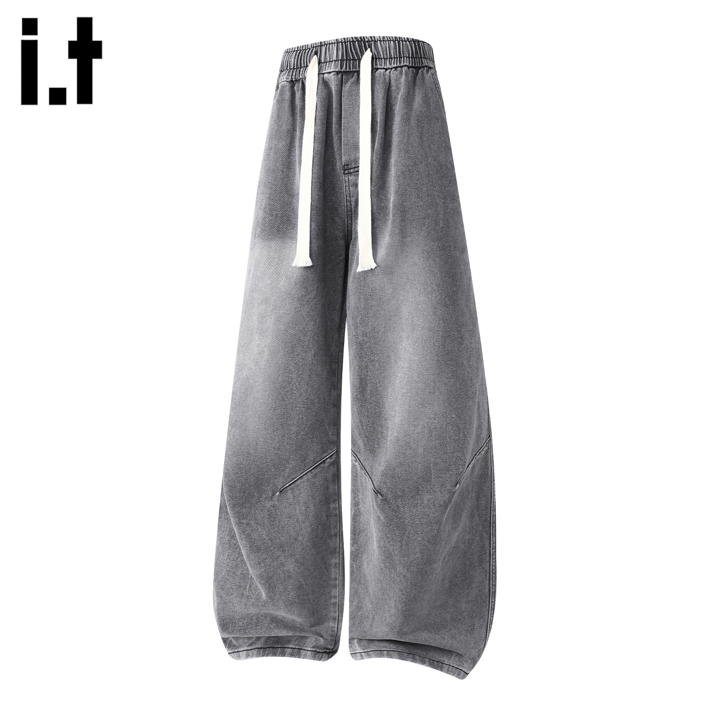 复古抽绳牛仔裤抽绳高级感