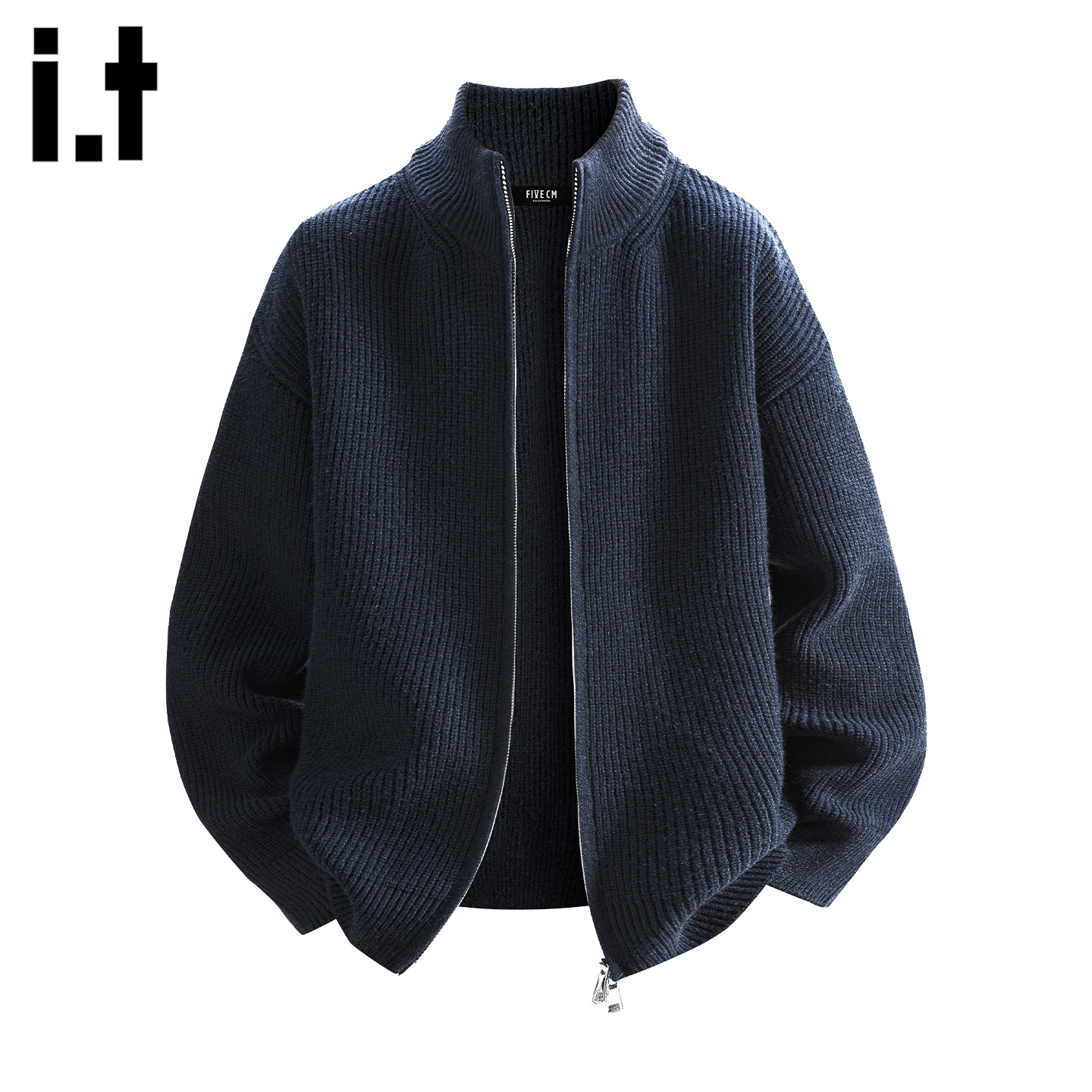 IT'S5cm美式灰色拉链立领开衫