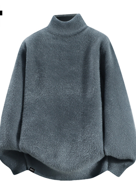 it :5cm/FIVECM时尚水绒貂毛衣男士冬季半高领内搭打底上衣针织衫