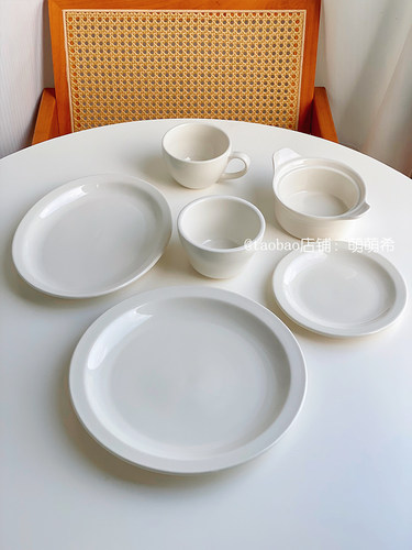 外贸尾货出口原单美式简约ins陶瓷杯米饭碗甜品盘西餐牛排盘意面