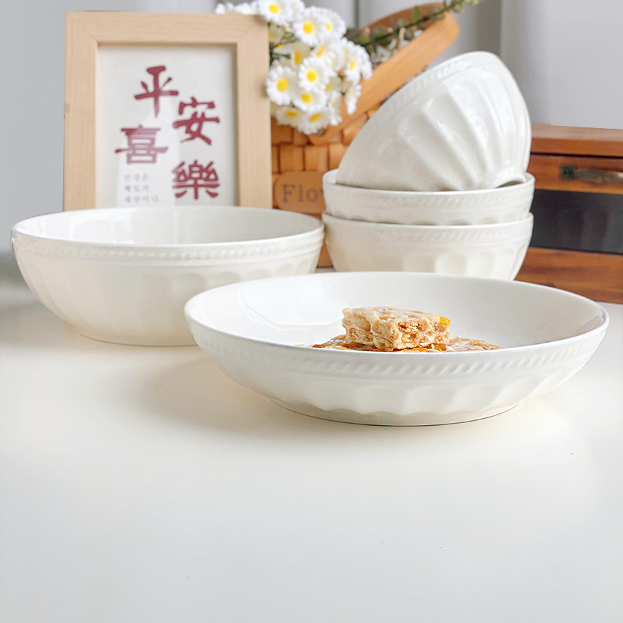 外贸原单正品尾货纯白陶瓷盘米饭碗家用菜盘大圆深盘面碗甜品水果,餐饮具,盘,淘宝优惠券,粉丝福利购,淘宝优惠卷