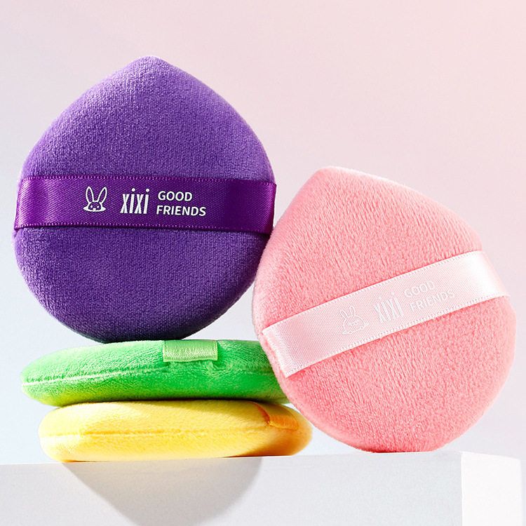 正品xixi马卡龙短绒定妆粉扑柔软高回弹散粉均匀取粉超实用化妆海