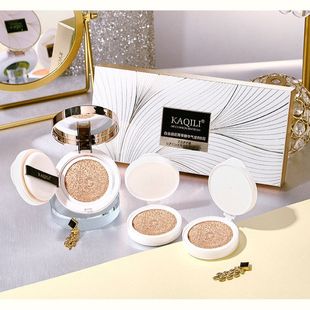 正品卡琪丽白金级花菁萃精华气垫BB霜轻薄遮瑕粉底液送替换芯自然