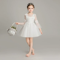 Trẻ em màu trắng sinh nhật công chúa váy fluffy piano trang phục cô gái chủ nhà váy hoa cô gái váy cưới mùa hè - Váy trẻ em bộ đồ vest bé trai lịch lãm