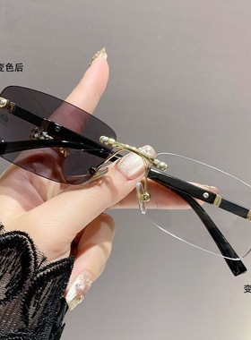 2025新款无框切边抗防蓝光男女老花镜老人眼镜金属老花眼镜老人镜