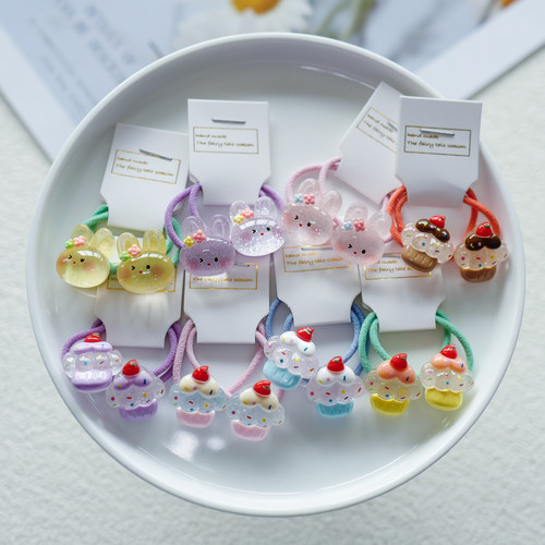 果冻蛋糕儿童小号橡皮筋高弹力不伤发头绳宝宝扎啾啾发绳皮套对扎