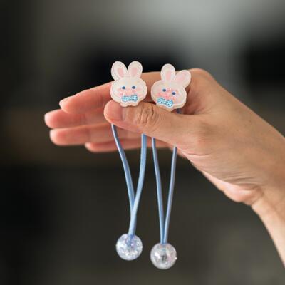 扎对不伤发可爱卡通马尾高弹