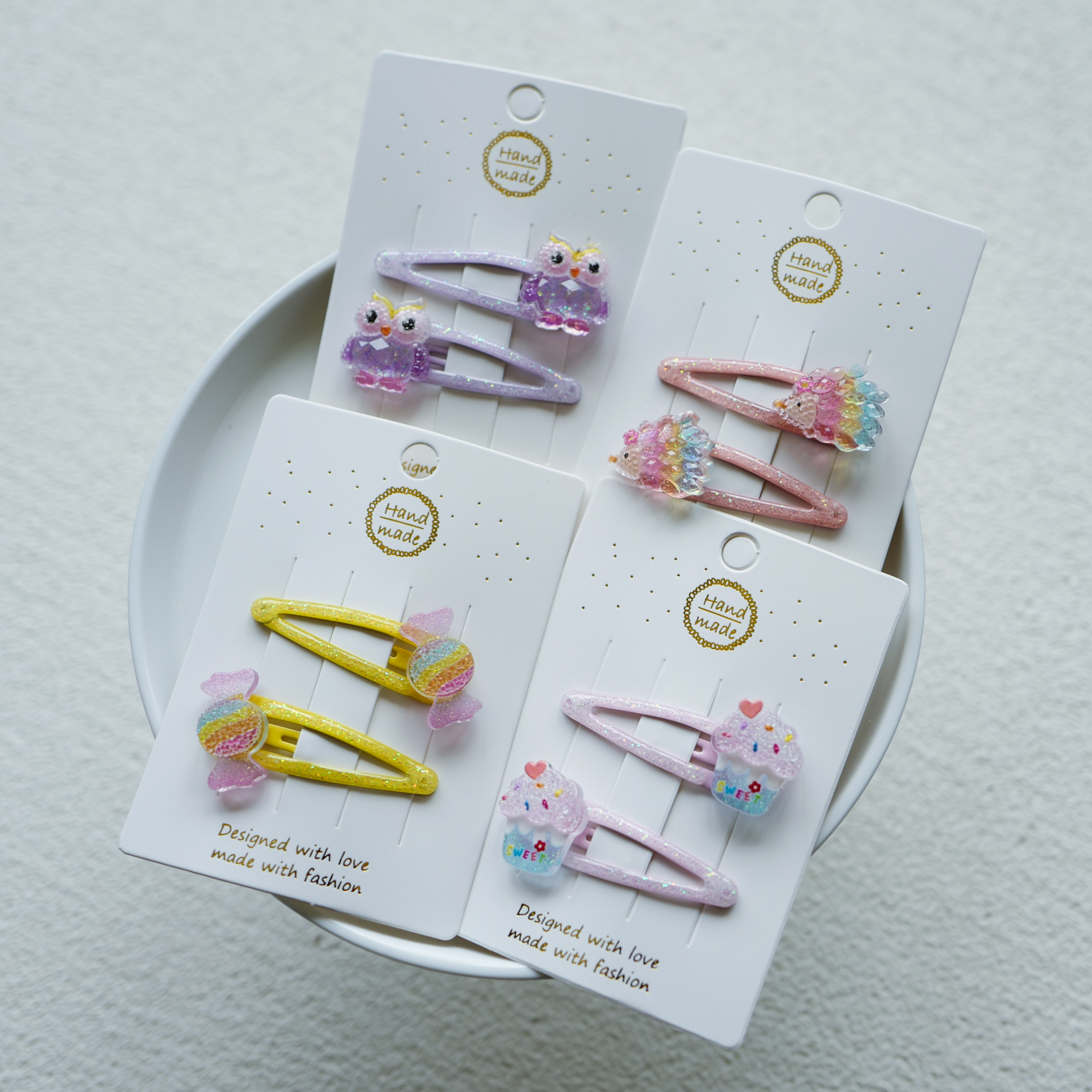 精致多切面卡通儿童后脑勺碎发夹加厚不生锈刘海夹小女生侧边夹子