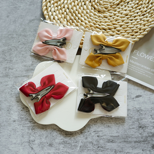 韩版儿童发饰头饰 精致立体蝴蝶结发夹 小女生对夹边夹发卡顶夹