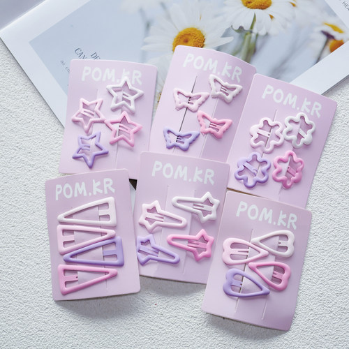 粉色系儿童磨砂碎发夹小女生星星侧边夹宝宝刘海夹发卡子头饰发饰