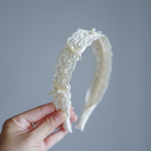 韩版 儿童包布头箍宝宝周岁头箍女生头饰发饰压发 布艺蕾丝公主款