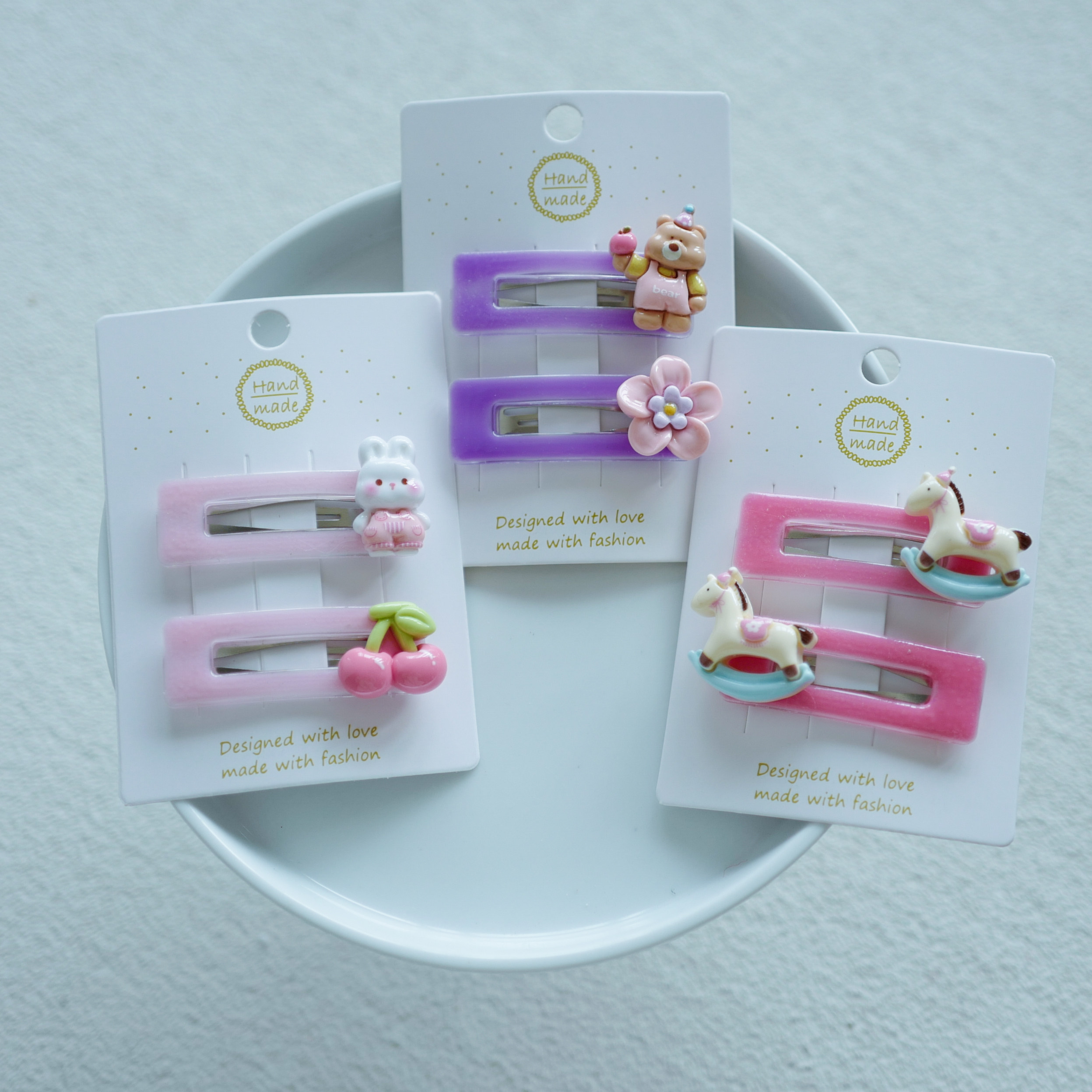 可爱卡通方型中号碎发夹儿童女孩刘海夹碎发卡BB夹韩版头饰发饰