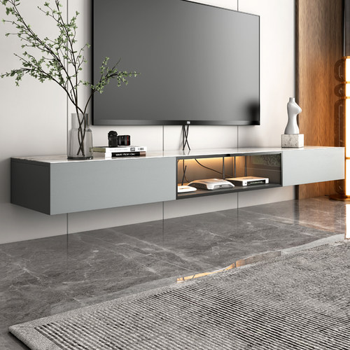 现代简约岩板茶几电视柜