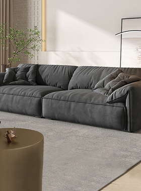 大象耳朵免洗科技布艺沙发baxter意式极简小户型客厅羽绒黑色沙发