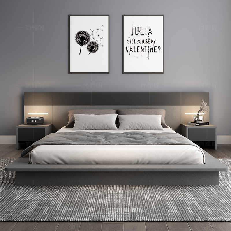 新日式榻榻米床现代简约2021年新款1.5米卧室大床落地矮床地台床