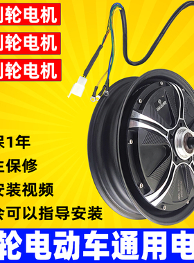 10寸电摩电动车电机高速省电48V60V72V1000W鼓/碟刹涨刹改装后轮