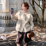 深灰色双面绒羊毛外套女秋冬2025新款小个子巨好看爆款高级感大衣，女装毛呢外套，2D122