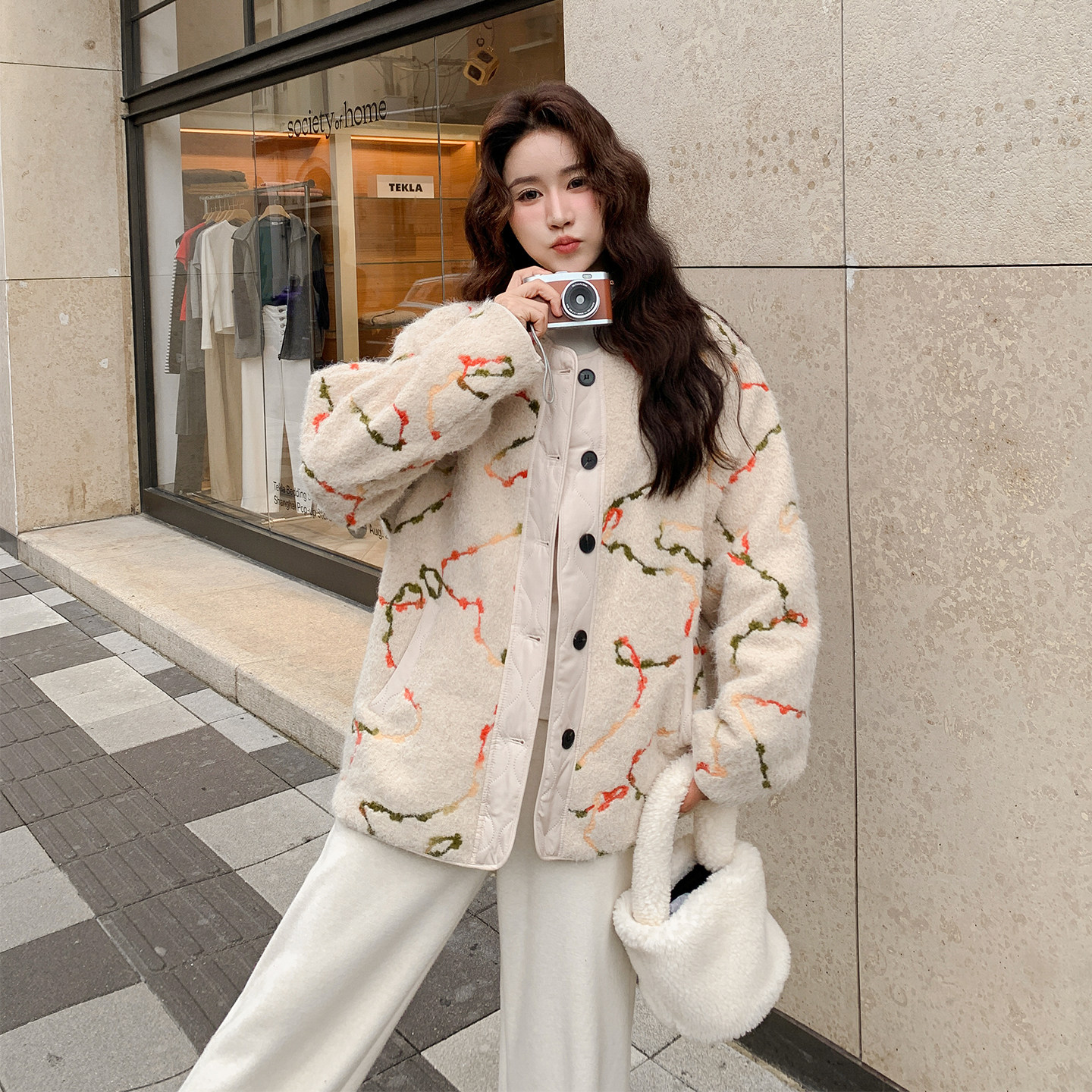 【档口有货】夹棉加厚毛绒棉衣外套2D122-2756-P190控288，女装棉衣/棉服，2D122