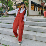 【档口有货】个性减龄背带裤女2D122-8961-P105控158，女装休闲裤，2D122