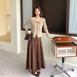 【档口有货】绑带上衣+麂皮半裙两件套2D122-2800-P175控258，女装套装/套裙，2D122