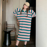 【档口有货】减龄条纹连衣裙女2D122-9207-P115控168，女装连衣裙，2D122