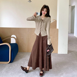 【档口有货】绑带上衣+麂皮半裙两件套2D122-2800-P175控258，女装套装/套裙，2D122