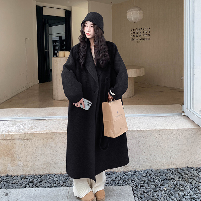 【有货】双面呢大衣（配腰带+帽子）2D122-2733-P285控408，女装毛呢外套，2D122