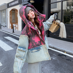 【档口 有货】印花拼接牛仔羽绒服 2D122-2772-P300 控438图片