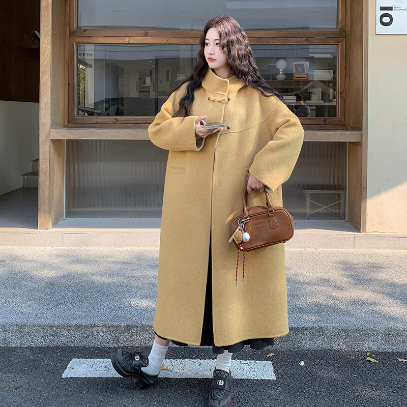 【档口有货】连帽风扣双面呢大衣2D122-2732-P285控408，女装毛呢外套，2D122