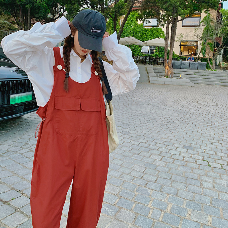 【档口有货】个性减龄背带裤女2D122-8961-P105控158,女装休闲裤,2D122
