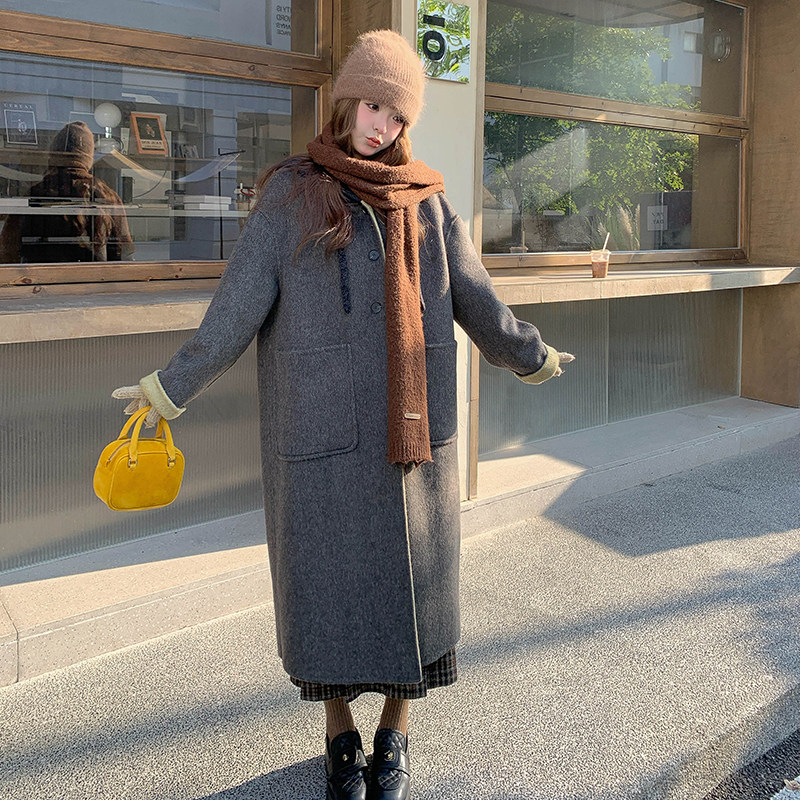 【档口有货】针织帽撞色双面呢大衣 2D122-2736-P290 控418图片