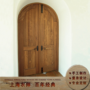 2023爆款拱形老木实木大门原木双开门别墅门仿古茶楼庭院橡木门